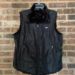 Koppen black faux fur vest XL